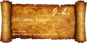 Jámbor Lajos névjegykártya