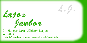 lajos jambor business card